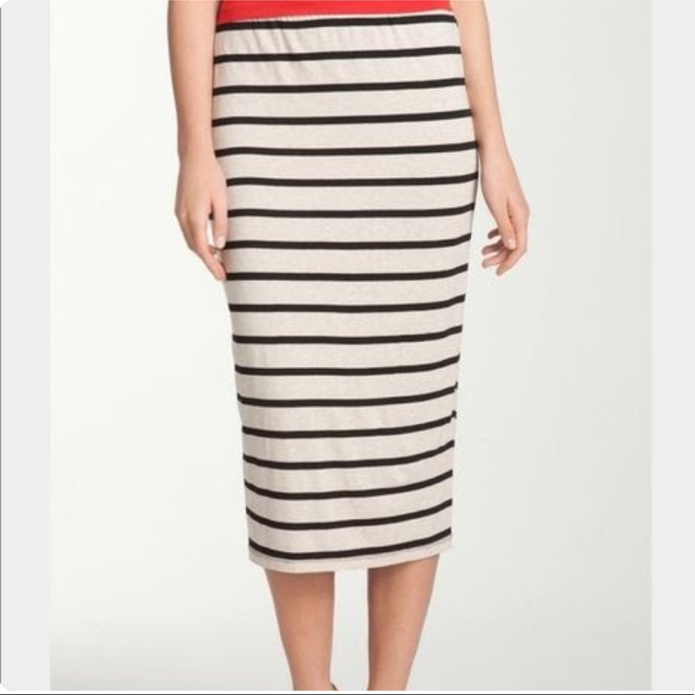 Nordstrom Bobeau Striped Midi Skirt L EUC